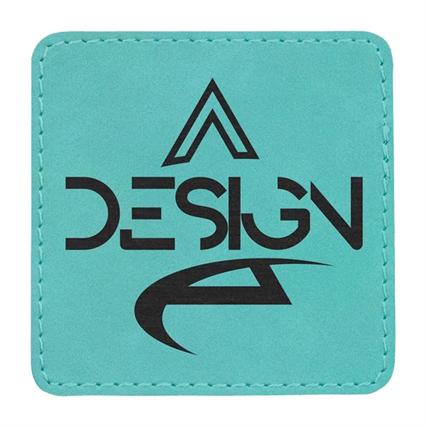 3" x 3" x 1/16" rectangular PU leatherette garment patch.... from ASI 74601 Calico