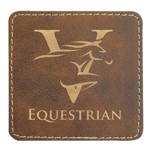 3" x 3" x 1/16" rectangular PU leatherette garment patch.... from ASI 74601 Calico