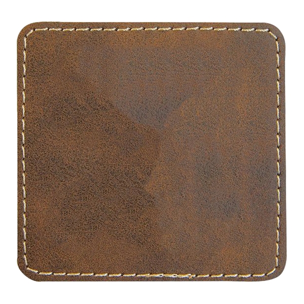 3" x 3" x 1/16" rectangular PU leatherette garment patch.... from ASI 74601 Calico