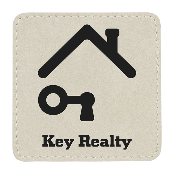 3" x 3" x 1/16" rectangular PU leatherette garment patch.... from ASI 74601 Calico