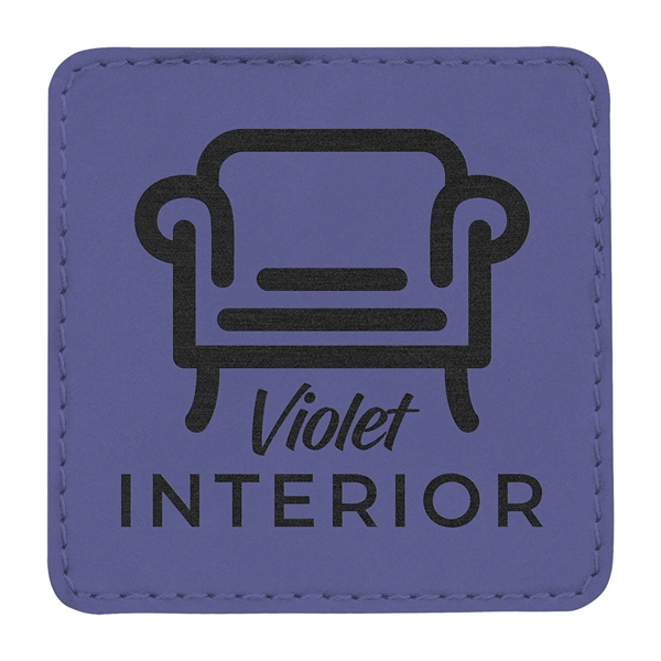 3" x 3" x 1/16" rectangular PU leatherette garment patch.... from ASI 74601 Calico