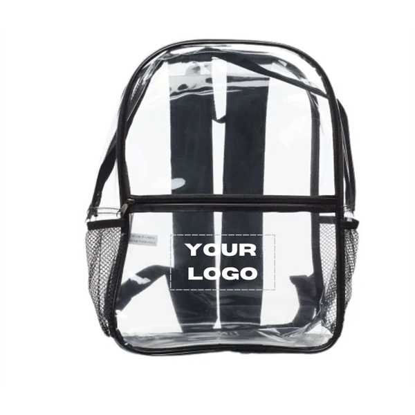 Clear PVC backpack with side mesh pocket plus free 1 color... from ASI 37218 Athena Promo (tm)