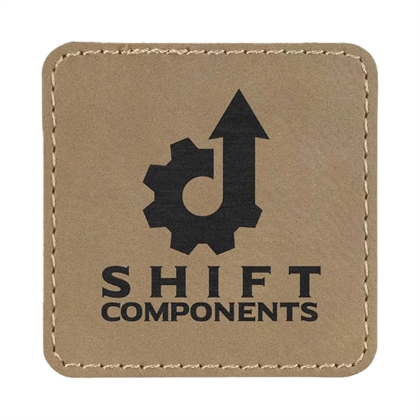 2.5" x 2.5" x 1/16" square PU leatherette garment patch.... from ASI 74601 Calico