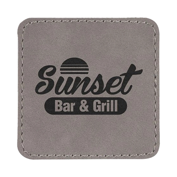 2.5" x 2.5" x 1/16" square PU leatherette garment patch.... from ASI 74601 Calico