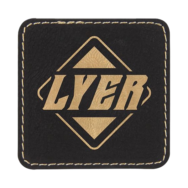 2.5" x 2.5" x 1/16" square PU leatherette garment patch.... from ASI 74601 Calico