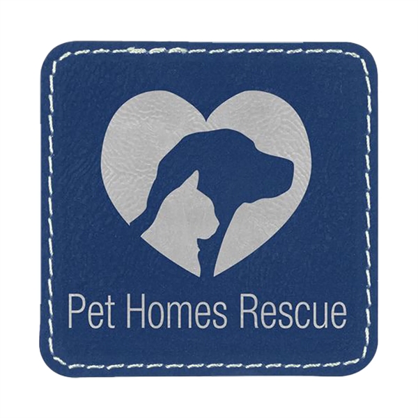 2.5" x 2.5" x 1/16" square PU leatherette garment patch.... from ASI 74601 Calico