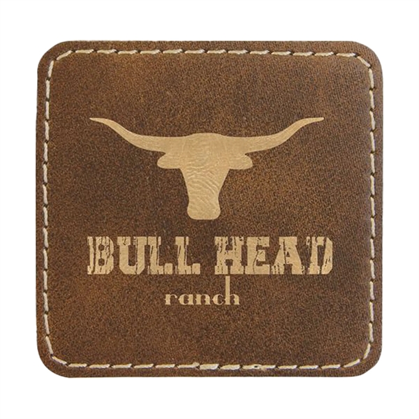 2.5" x 2.5" x 1/16" square PU leatherette garment patch.... from ASI 74601 Calico