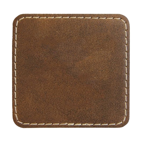 2.5" x 2.5" x 1/16" square PU leatherette garment patch.... from ASI 74601 Calico