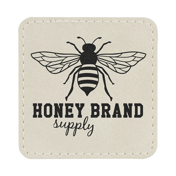 2.5" x 2.5" x 1/16" square PU leatherette garment patch.... from ASI 74601 Calico