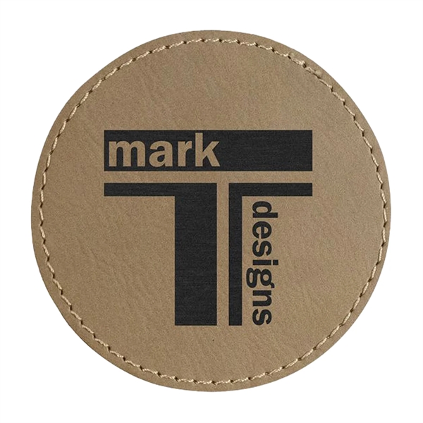 3" x 3" x 1/16" round PU leatherette garment patch.... from ASI 74601 Calico