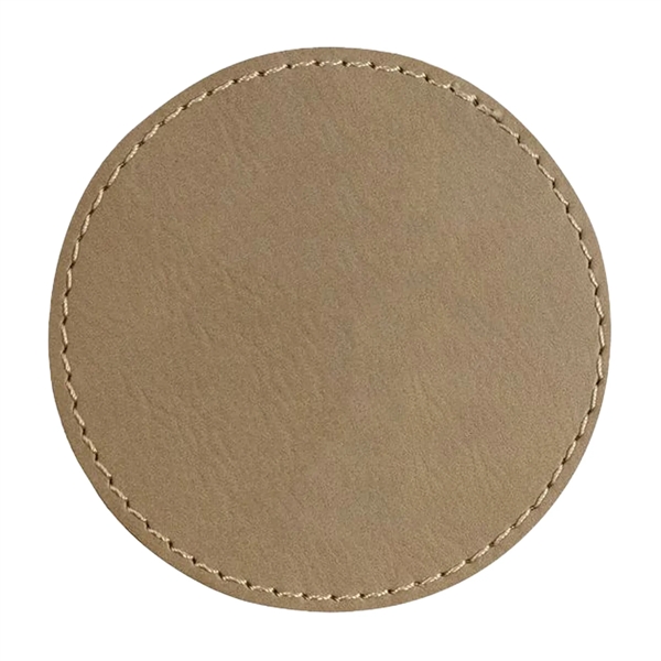 3" x 3" x 1/16" round PU leatherette garment patch.... from ASI 74601 Calico