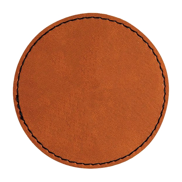 3" x 3" x 1/16" round PU leatherette garment patch.... from ASI 74601 Calico