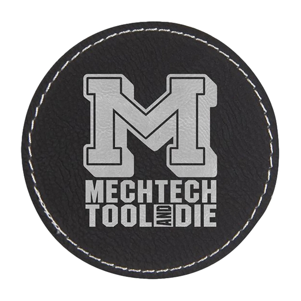 3" x 3" x 1/16" round PU leatherette garment patch.... from ASI 74601 Calico