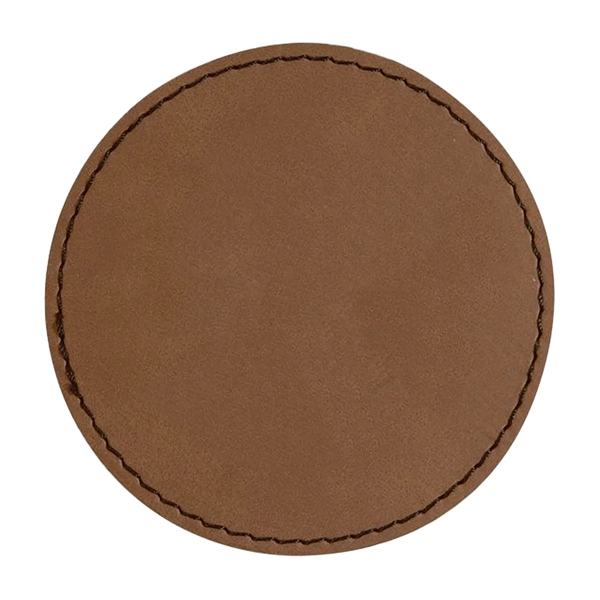 3" x 3" x 1/16" round PU leatherette garment patch.... from ASI 74601 Calico