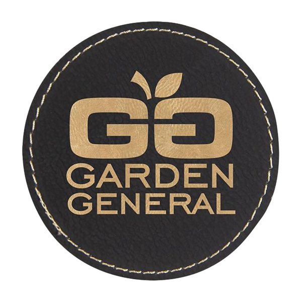 3" x 3" x 1/16" round PU leatherette garment patch.... from ASI 74601 Calico