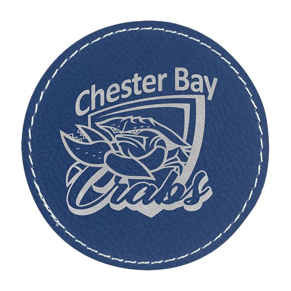 3" x 3" x 1/16" round PU leatherette garment patch.... from ASI 74601 Calico