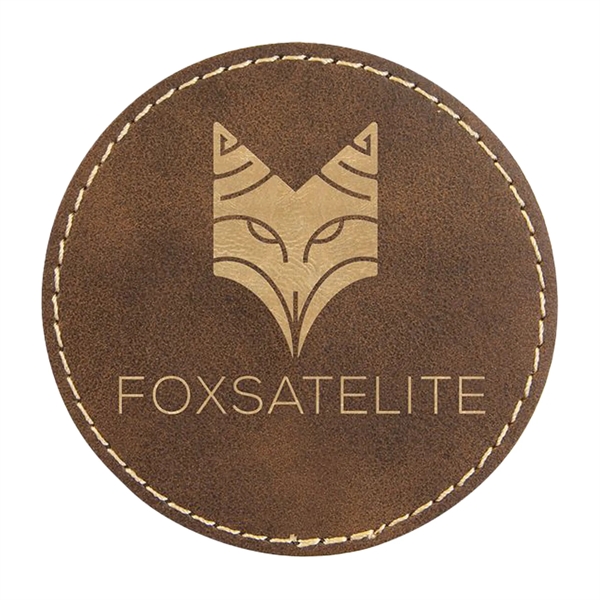 3" x 3" x 1/16" round PU leatherette garment patch.... from ASI 74601 Calico