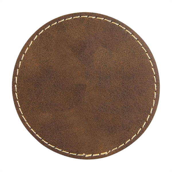 3" x 3" x 1/16" round PU leatherette garment patch.... from ASI 74601 Calico