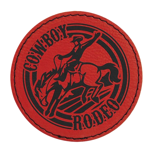 3" x 3" x 1/16" round PU leatherette garment patch.... from ASI 74601 Calico