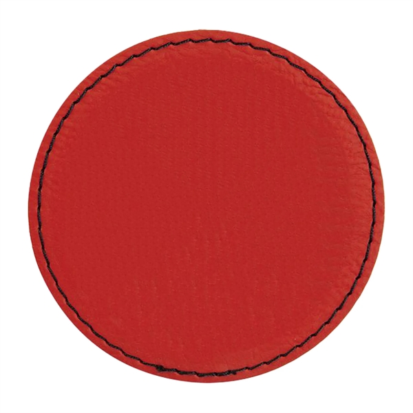 3" x 3" x 1/16" round PU leatherette garment patch.... from ASI 74601 Calico