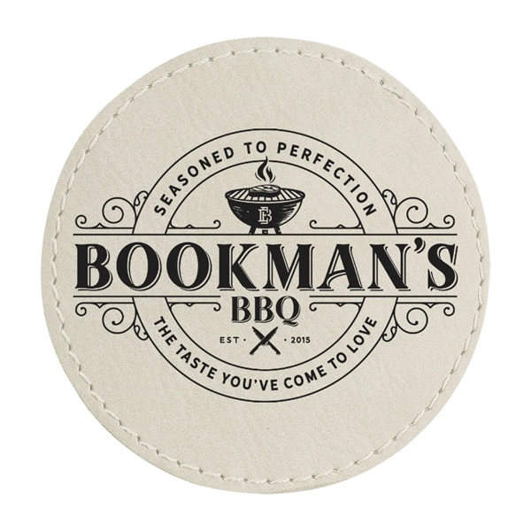 3" x 3" x 1/16" round PU leatherette garment patch.... from ASI 74601 Calico