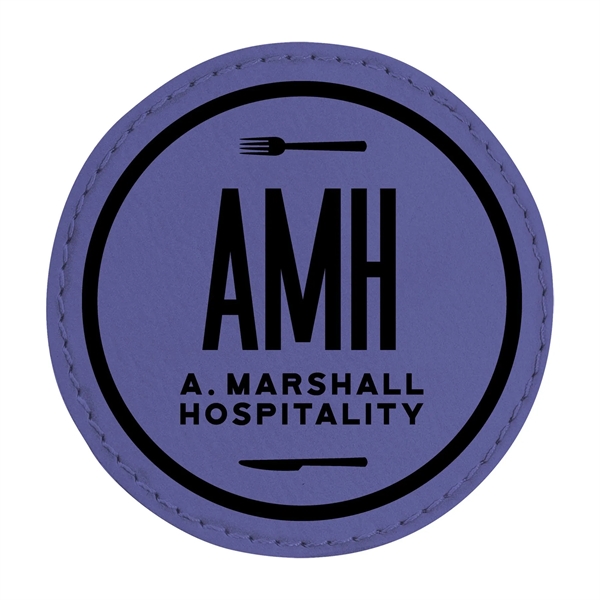 3" x 3" x 1/16" round PU leatherette garment patch.... from ASI 74601 Calico