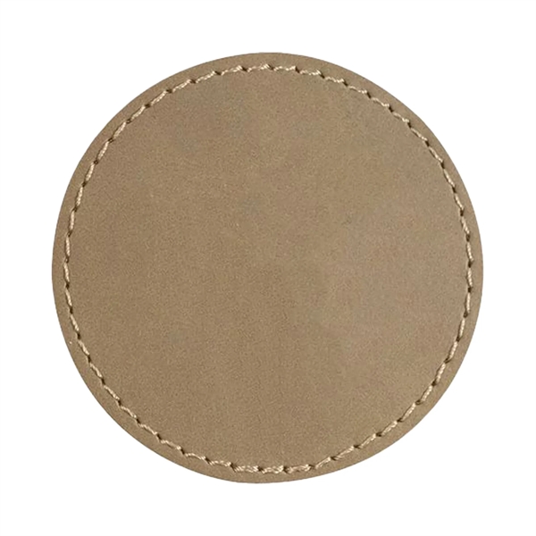 2.5" x 2.5" x 1/16" round PU leatherette garment patch.... from ASI 74601 Calico