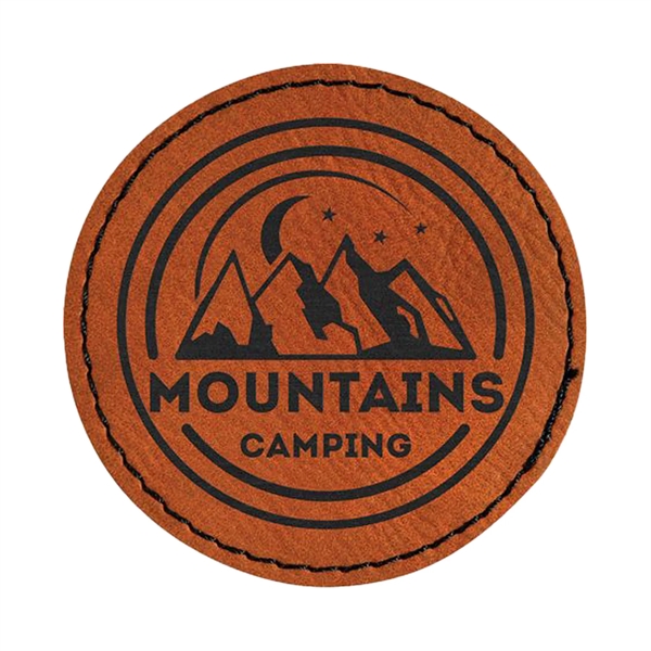 2.5" x 2.5" x 1/16" round PU leatherette garment patch.... from ASI 74601 Calico