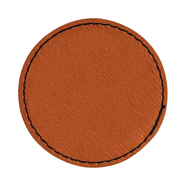 2.5" x 2.5" x 1/16" round PU leatherette garment patch.... from ASI 74601 Calico