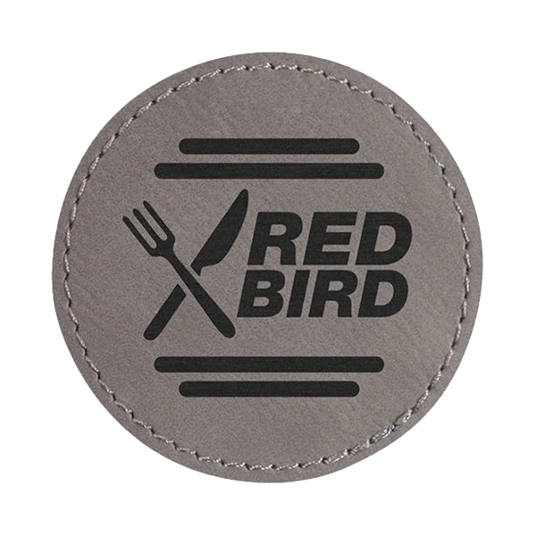 2.5" x 2.5" x 1/16" round PU leatherette garment patch.... from ASI 74601 Calico