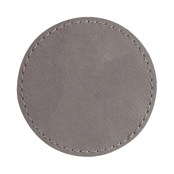 2.5" x 2.5" x 1/16" round PU leatherette garment patch.... from ASI 74601 Calico