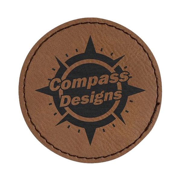 2.5" x 2.5" x 1/16" round PU leatherette garment patch.... from ASI 74601 Calico