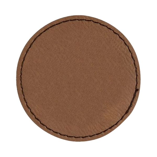 2.5" x 2.5" x 1/16" round PU leatherette garment patch.... from ASI 74601 Calico