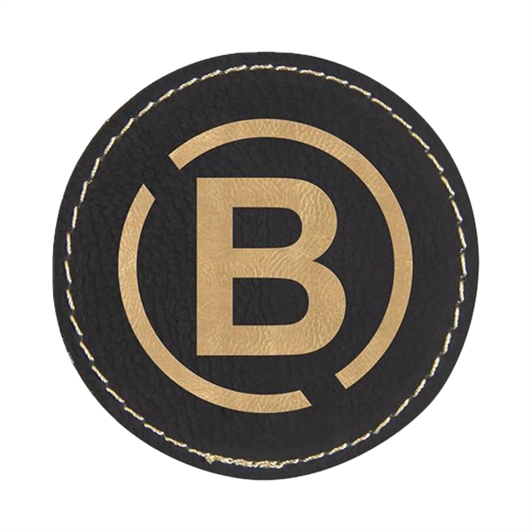 2.5" x 2.5" x 1/16" round PU leatherette garment patch.... from ASI 74601 Calico