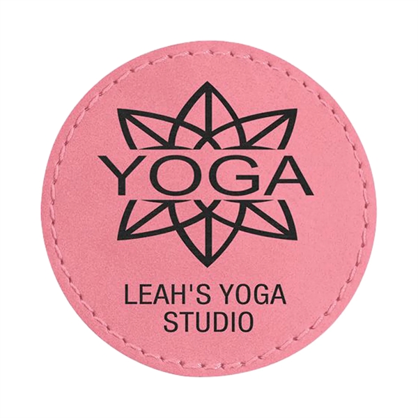 2.5" x 2.5" x 1/16" round PU leatherette garment patch.... from ASI 74601 Calico