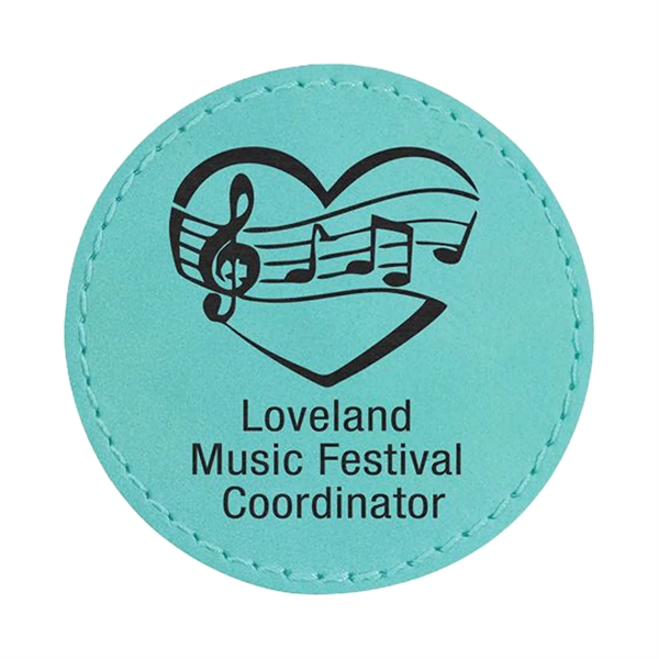 2.5" x 2.5" x 1/16" round PU leatherette garment patch.... from ASI 74601 Calico