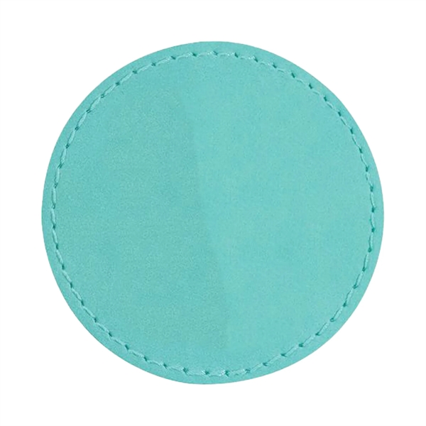 2.5" x 2.5" x 1/16" round PU leatherette garment patch.... from ASI 74601 Calico