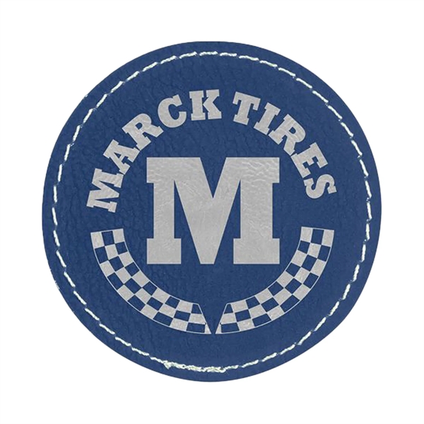 2.5" x 2.5" x 1/16" round PU leatherette garment patch.... from ASI 74601 Calico