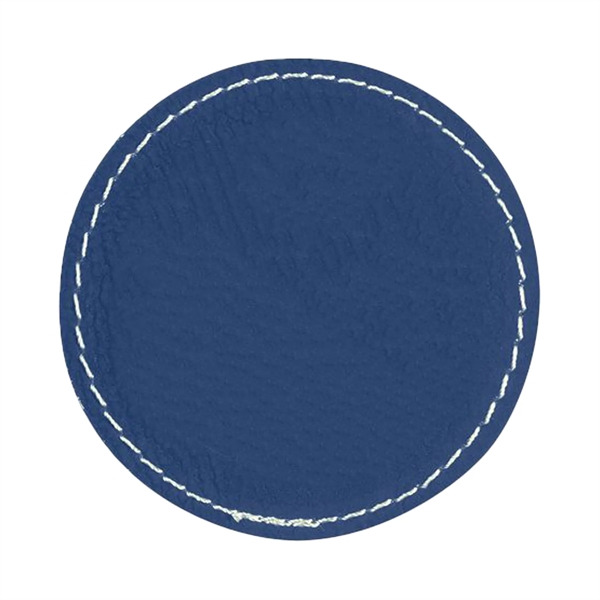 2.5" x 2.5" x 1/16" round PU leatherette garment patch.... from ASI 74601 Calico