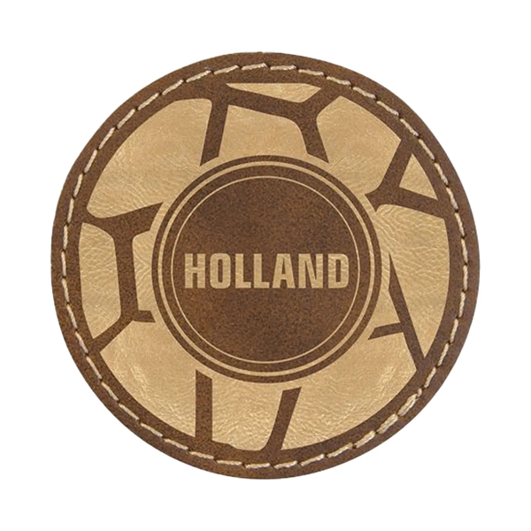 2.5" x 2.5" x 1/16" round PU leatherette garment patch.... from ASI 74601 Calico