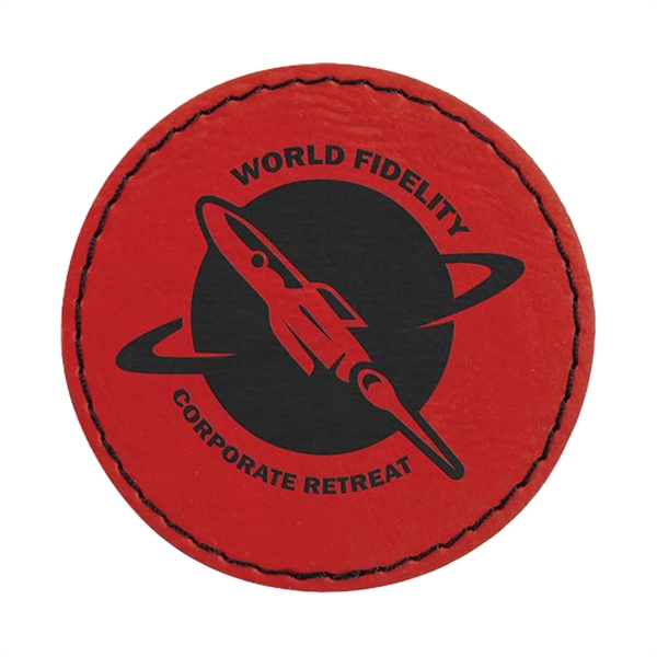 2.5" x 2.5" x 1/16" round PU leatherette garment patch.... from ASI 74601 Calico