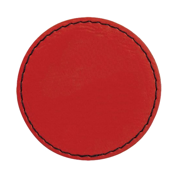 2.5" x 2.5" x 1/16" round PU leatherette garment patch.... from ASI 74601 Calico