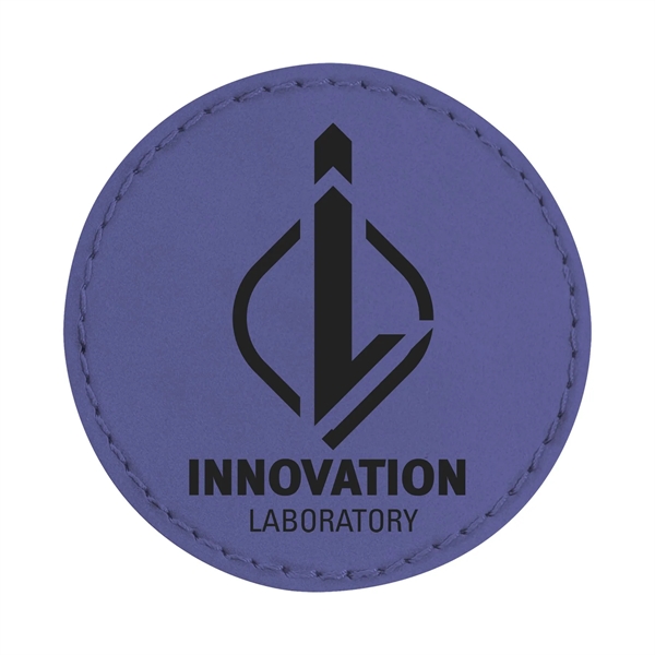 2.5" x 2.5" x 1/16" round PU leatherette garment patch.... from ASI 74601 Calico