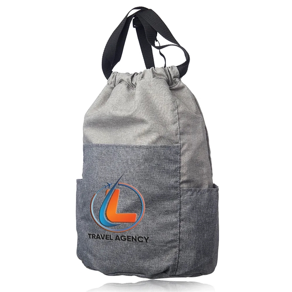 Satchel/drawstring backpack with two-tone fabric.... from ASI 39552 BEL Promo