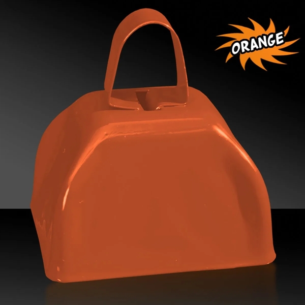 3" orange metal cowbell with loop handle.... from ASI 42016 Brighter Promotions Inc