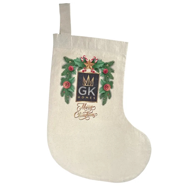 Cotton holiday stocking ready for custom printed or personalized branding-ideal for... from ASI 67557 LimeLight Ent