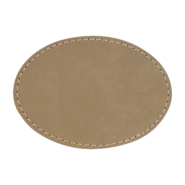 3.5" x 2.5" x 1/16" oval PU leatherette garment patch.... from ASI 74601 Calico