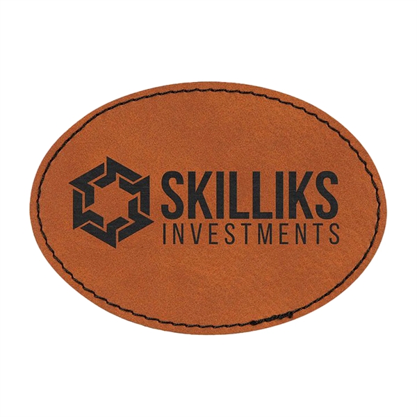 3.5" x 2.5" x 1/16" oval PU leatherette garment patch.... from ASI 74601 Calico