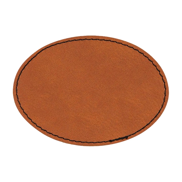 3.5" x 2.5" x 1/16" oval PU leatherette garment patch.... from ASI 74601 Calico