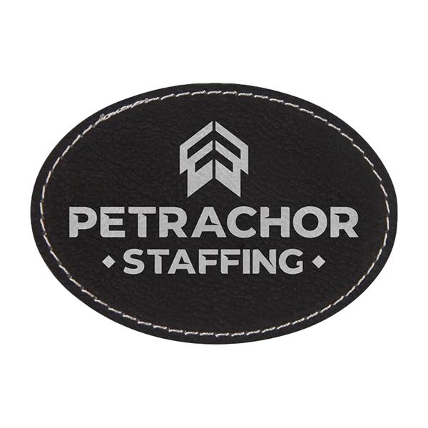 3.5" x 2.5" x 1/16" oval PU leatherette garment patch.... from ASI 74601 Calico